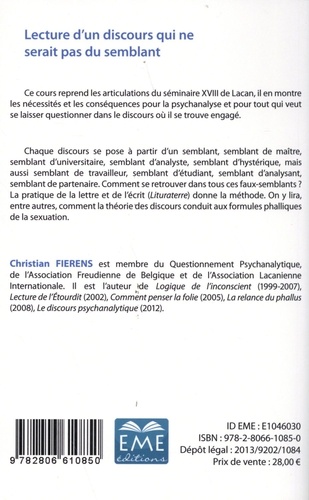 Lecture d'un discours qui ne serait pas du semblant. Cours "lire-en-psychanalyse" de 2009-2010 sur le livre XVIII du Séminaire de Lacan