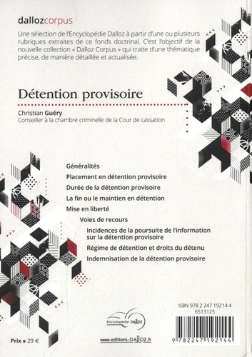 Détention provisoire  Edition 2019