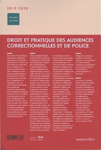 Droit et pratique des audiences correctionnelles et de police  Edition 2019-2020