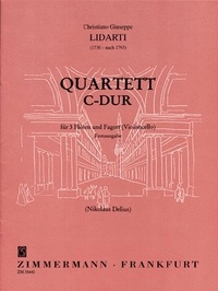 Christian joseph Lidarti - Quatuor en ut majeur - 3 flutes and bassoon. Partition et parties..