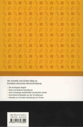 Deutsche Rechtschreibung. Die Grundregeln auf einen Blick - verständlichdargestellt 2e édition revue et augmentée