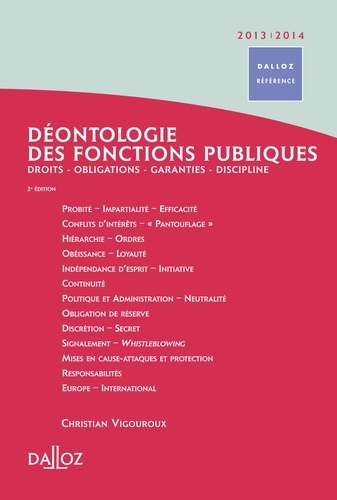 Christian Vigouroux - Déontologie des fonctions publiques 2013/2014.