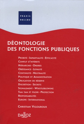 Christian Vigouroux - Déontologie des fonctions publiques.
