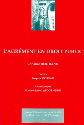 Christine Bertrand - L'agrément en droit public.