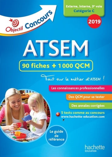 ATSEM 90 fiches + 1000 QCM. Externe, interne, 3e voie Catégorie C  Edition 2018
