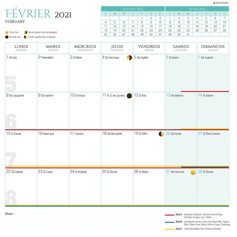 Calendrier Auvergne  Edition 2021
