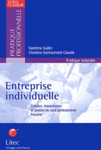 Christine Dechaumont-Cavalié et Sandrine Quilici - Entreprise individuelle - Création, transmission et gestion du local professionnel, fiscalité.