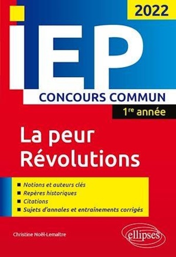 La peur - Révolutions. Concours commun IEP 1re année  Edition 2022