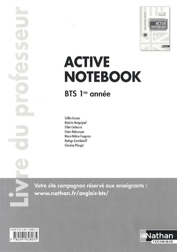 Christine Pilorget - Anglais BTS 1re année Active Notebook - Livre du professeur.