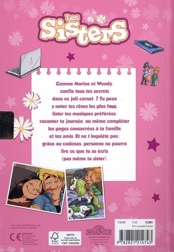 Carnet secret Les Sisters. Avec 1 cadenas, 4 clés et des stickers offerts