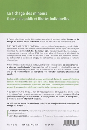 Le fichage des mineurs. Entre ordre public et libertés individuelles