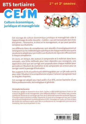 BTS tertiaires CEJM 1re et 2e années. Culture économique, juridique et managériale en fiches et entraînements