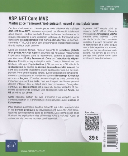 ASP.NET Core MVC. Maîtrisez ce framework web puissant, ouvert et multiplateforme