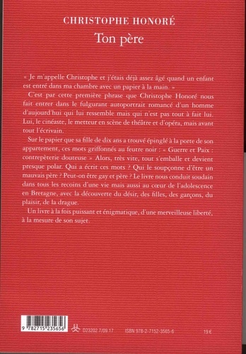 Ton père de Christophe Honoré - Grand Format - Livre - Decitre