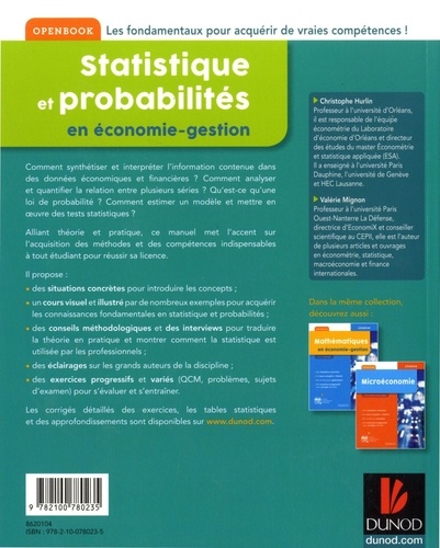 Statistique et probabilités en économie-gestion. Licence