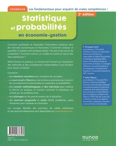 Statistique et probabilités en économie-gestion. Licence 2e édition