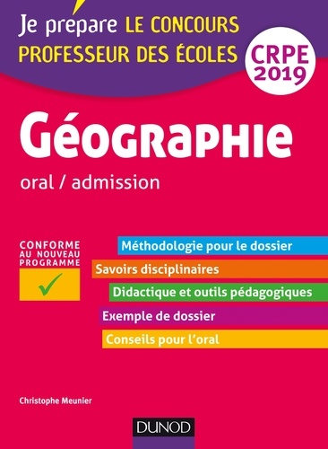 Géographie CRPE. Oral / admission  Edition 2019
