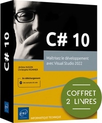 Téléchargement gratuit de bookworm pour pc C# 10 - Coffret de 2 livres : Maîtrisez le développement avec Visual Studio 2022  - Noir & blanc iBook PDF FB2 par Christophe Mommer, Jérôme Hugon 9782409037030