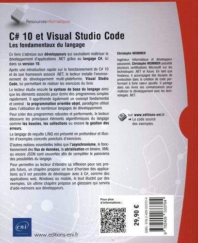 C# 10 et Visual Studio Code. Les fondamentaux du langage