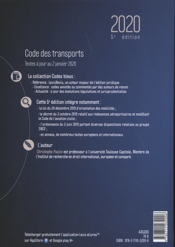 Code des transports  Edition 2020