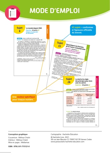 Histoire-Géographie, Enseignement moral et civique 3e. Sujets et corrigés  Edition 2022