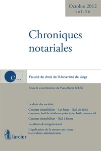 Yves-Henri Leleu - Chroniques notariales - Volume 56 - Octobre 2012.