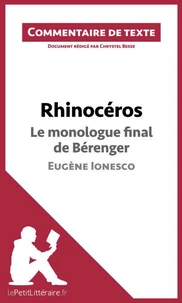 Rhinocéros de Ionesco : Le monologue final de Bérenger