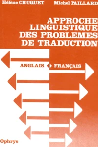 Approche Linguistique Des Problemes De Traduction Anglais Francais
