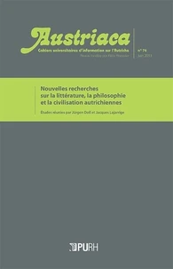 Nouvelles recherches sur la littérature, la philosophie et la civilisation autrichiennes