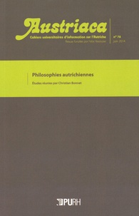 Christian Bonnet - Austriaca N° 78, Juin 2014 : Philosophies autrichiennes.