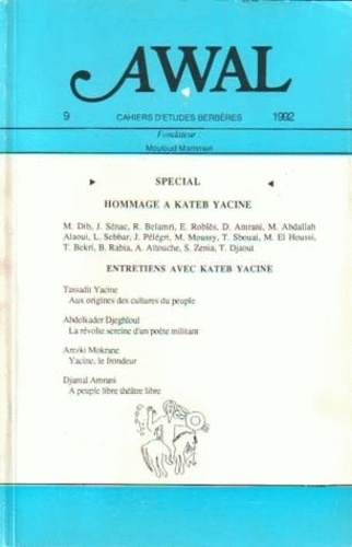  MSH - Awal N° 9/1992 : Hommage à Kateb Yacine.