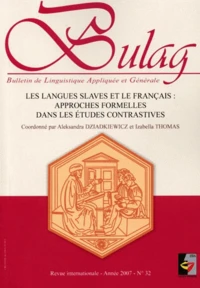 Les langues slaves et le français : approches formelles dans les études contrastives