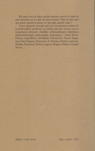 Cahiers de philosophie politique et juridique N° 28/1995 Le sujet de l'action, le sujet de la connaissance