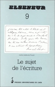 Pierre Barbéris - Elseneur N° 9 : LE SUJET DE L'ECRITURE PRECEDE.