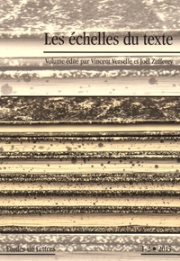 Vincent Verselle et Joël Zufferey - Etudes de Lettres N° 298/2015 : Les échelles du texte.