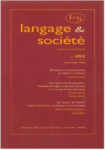  Anonyme - Langage & société N° 102 Décembre 2002 : .
