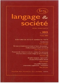 Langage & société N° 103, 1/2013