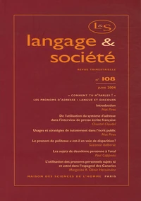 Langage & société N° 108, Juin 2004