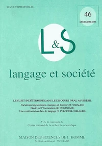 Le sujet indéterminé dans le discours oral au Brésil