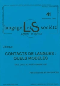 Contacts de langues : quels modèles ?