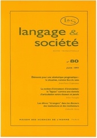 Josiane Boutet et Didier Demazière - Langage & société N° 80, juin 1997 : .