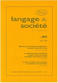 Langage & société N° 80, juin 1997