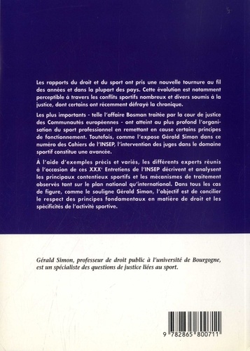 Les Cahiers de l'INSEP N° 11, 1996 Justice, droit et sport. La résolution des conflits sportifs