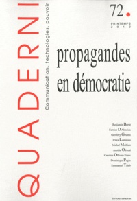 Emmanuel Taïeb - Quaderni N° 72, Printemps 201 : Propagandes en démocratie.
