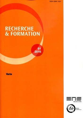 Jean-François Pinton - Recherche et formation N° 81-2016 : Varia.
