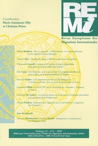 Marie-Antoinette Hily et Christian Poiret - Revue européenne des migrations internationales Volume 23 N° 2/2007 : .