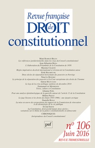 Didier Maus et André Roux - Revue française de Droit constitutionnel N° 106, juin 2016 : .