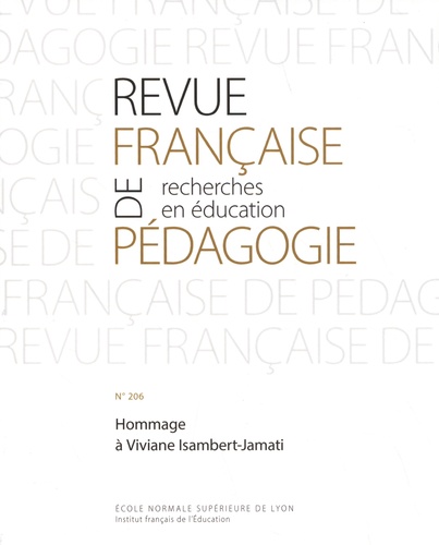 Revue française de pédagogie N° 206/2019-2020 Hommage à Viviane Isambert-Jamati