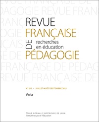 Sylvain Doussot - Revue française de pédagogie N° 212/2021 : Varia.