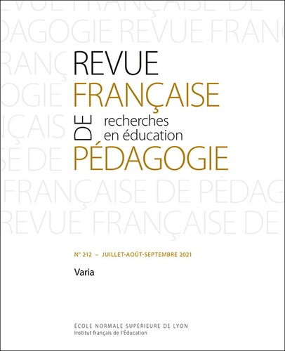 Sylvain Doussot - Revue française de pédagogie N° 212/2021 : Varia.